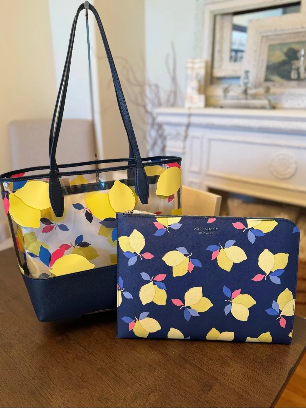 New NWT Kate Spade Cameron Lemon Zest L-Sip Laptop Sleeve